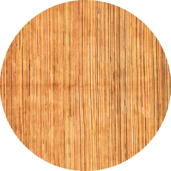 Ahgly Company Indoor Round Oriental Orange Modern Area Rugs, 8' Round