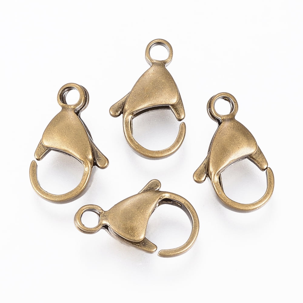 304 Stainless Steel Lobster Claw Clasps Bronze 10x7x3.5mm Hole: 1.2mm