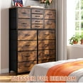 EnHomee Rustic Brown Wood Grain 16Drawer Large Capacity Dresser Big