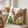 thumbnail image 4 of chaungfeng Vintage Forest Animals Pillow Cover, Deer Decor Throw Pillow Covers Wildlife Pillowcase Cushion Case Pillow Decorative for Couch Sofa Home Office Outdoors 18x18 Inch, 4 of 6
