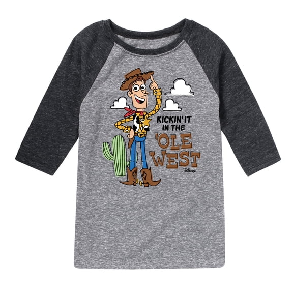 Toy Story - Kicking It In The Ole West  - Toddler & Youth Raglan Graphic T-Shirt