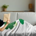 thumbnail image 3 of St. Patrick's Day Soft Flannel Fleece Throw Blanket, Lucky Lady with Clover Hat Costume Pattern, Cozy Plush for Indoor and Outdoor Use, 50" x 60", Green Green, by Ambesonne, 3 of 5