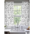 thumbnail image 3 of Sheer Curtains 72 Inches Long, Grey Flower Light Filtering Window Curtains for Living Room, Vintage Farmhouse Boho Leaf Spring Plant Rod Pocket Voile Sheer Curtain Drapes, 52"W x 72"L, 2 Panels, 3 of 8