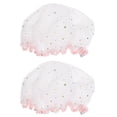 thumbnail image 3 of MasteelfCA 2pcs Waterproof Shower Caps Satin Beauty Caps Bathing Caps Bathroom Caps, 3 of 8