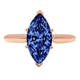 thumbnail image 7 of Solitaire Engagement Ring for Women - 2.5ct Simulated Tanzanite in 14K Rose Gold Promise Ring, 7 of 7