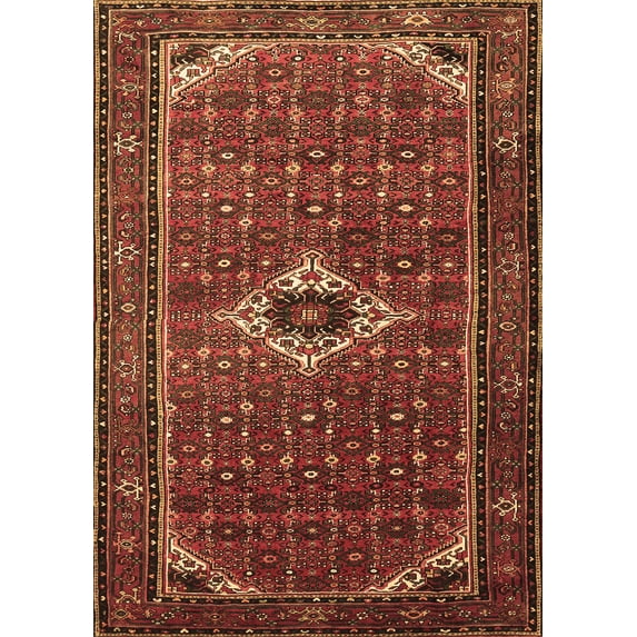 Ahgly Company Indoor Rectangle Persian Brown Traditional Area Rugs, 7' x 10'