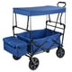 Wagon Pliable Pliable, Chariot de Jardin Utilitaire Extérieur avec Auvent, Bleu – image 1 sur 7
