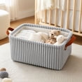 thumbnail image 6 of Large Capacity Baby Storage Basket, Corduroy Nursery Organizer with Handles for Toys, Clothes and Diapers, Soft Storage Bin for Baby Room, Birthday Gift Idea, 6 of 7