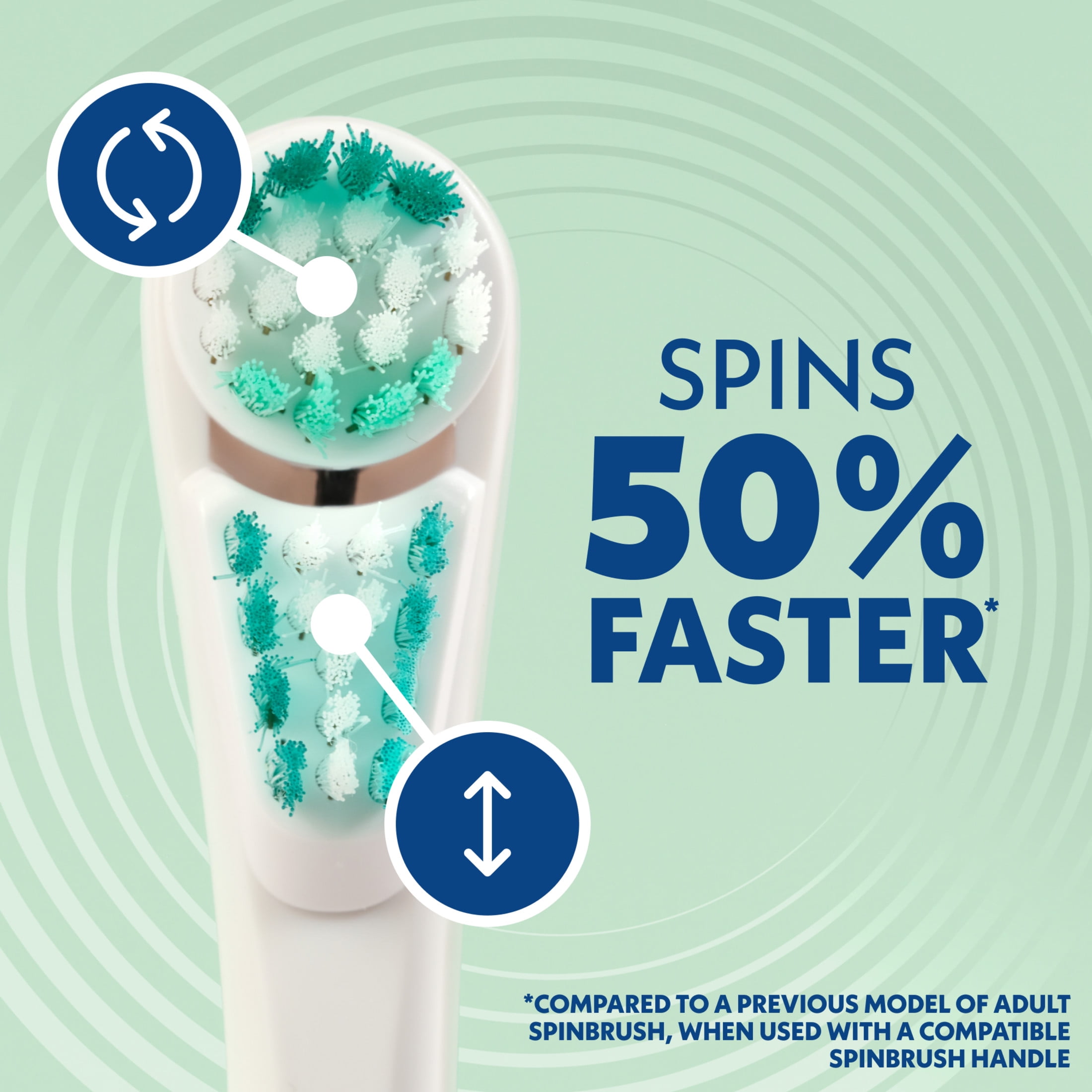 (3 pack) Spinbrush NEW PRO WHITEN Replacement Heads, Electric Toothbrush Refills, Soft Bristles, 2 Count