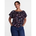 thumbnail image 2 of Scenario Women's Puff Sleeve Top, Sizes XS-XXXL, 2 of 6