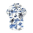 thumbnail image 4 of ZCFZJW Mens Hawaiian Shirt Short Sleeve Floral Button Down Shirts Tropical Summer Beach Vacation Tees Shirts Lightweight Camp Collar Shirt White#02 XXL, 4 of 6