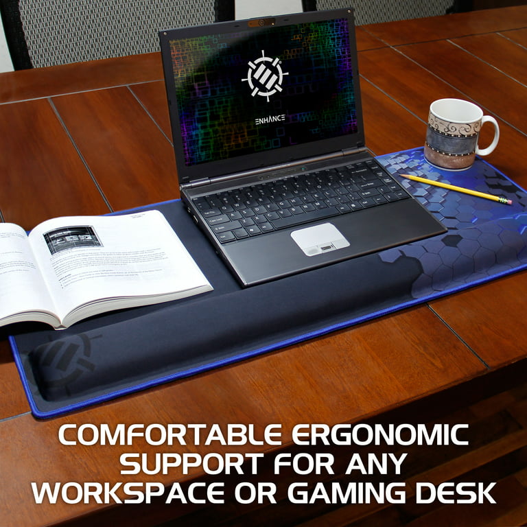 ENHANCE Large Extended Gaming Mouse Pad with Memory Foam Wrist Rest