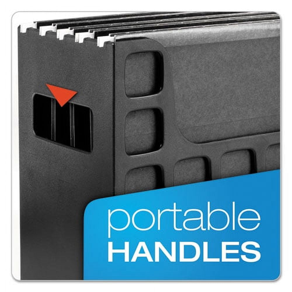 Desktop File With Hanging Folders, Letter Size, 6" Long, Black | Bundle of 5 Each