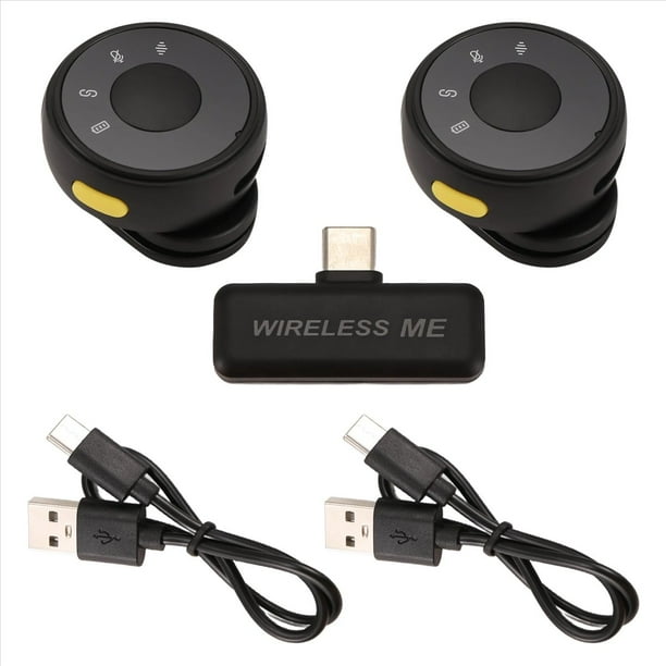 Micrófono Inalámbrico con Clip Trasero de Succión Magnética, Micrófono Lavalier con Botón Circular USB-C para Grabación de Vídeo en