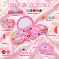 thumbnail image 4 of Kids Makeup Kit for Girl, Non-Toxic Toys Toddler Cosmetic With Mirror, Real Washable Kids Makeup Sets for Girls 5-8 Year Old Gifts, 4 of 7