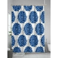 thumbnail image 5 of Shower Curtain Waterproof for Bathroom 72x72 Inch, Blue Dahlia Flowers Bath Curtain for Bath Stalls and Tub Grey Floral Decorative Shower Curtains with Hooks, 5 of 8