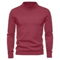 thumbnail image 1 of Styesk Mens Sweater Long Sleeve Pullover Sweater Cable Knit Mock Neck Sweater Comfy Soft Lightweight Vintage Sweater Casual Loose Sweaters with Ribbing Edge, 1 of 7