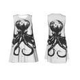 thumbnail image 3 of Bixox Abstract Ink Octopus Print Women's Sleeveless A-Line Dress with Pockets, Casual Knee-Length Tank Dress for Summer-X-Large, 3 of 7