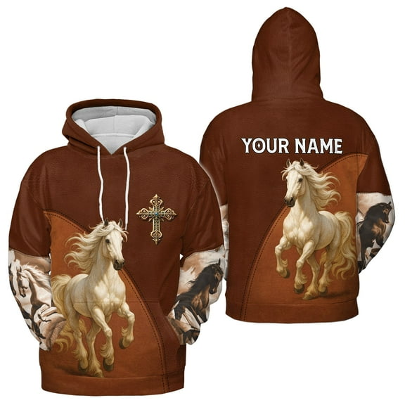 Lotusprinthandmade Personalized Horse Running Hoodie 3D (Lightweight) S-5XL Multicolor (S), Horse Lovers Hoodie 3D