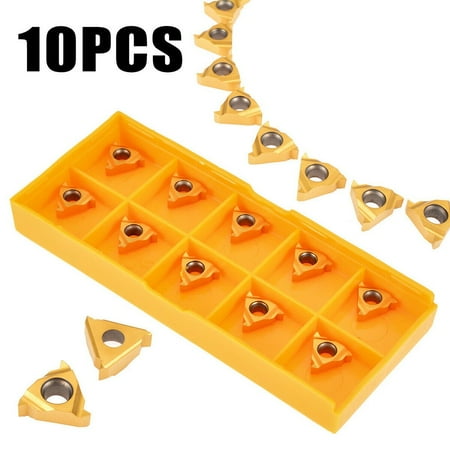 

Leke 10pcs 11IR A60 Golden Carbide Insert for Internal Threading Turning Tool