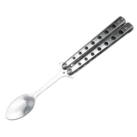 

AIXING Trainer Spoon Training Style Stainless Steel Folding Spoon Flatware Utensil for Travel Camping Hunting BBQ Hiking Picnic Outdoor Activity Bottle Opener valuable