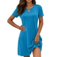 thumbnail image 2 of Patlollav 2025 Beach A Line Dress Womens Casual Summer Spring Short Sleeve Dresses with Pockets, 2 of 6