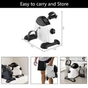 Under Desk Exercise Bike,Stationary Foot Pedal Exerciser,Portable Mini Exercise Bike with LCD Screen Displays for Leg/Arm Fitness and Health,White