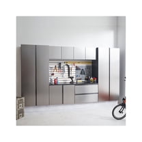 Maykoosh Artistic Accomplishment Series 128 In. W X 72 In. H X 20 In. D Metallic Grey Cabinet Set A (7-Piece)