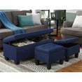 thumbnail image 1 of Picket House Furnishings Everett 3 Piece Storage Ottoman Set in Blue, 1 of 8
