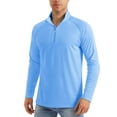 thumbnail image 1 of T-Shirts à Manches Longues pour Hommes UPF 50+ Tees 1/4 Zip Pêche Course Rash Guard T-Shirts Extérieur, 1 of 6