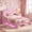 Pink, variant on Toogaho Twin Upholstered Bed,Soft Teddy Fleece,Floor Platform Bed with Guard Rails and Bookcase,Pink