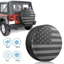 Emlimny Spare Tire Cover for RV Trailer, Waterproof Leather Wheel Cover  for Wheel Diameter 15 inch with American USA Flag ,Camper Spare Tire Cover Fit for Jeep Wrangler Rv SUV Truck Travel Trailer