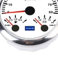 thumbnail image 3 of BIMZUC 3 in 1 85mm / 3.35 inches Marine Boat Tachometer Gauge DC 9-32V 8000RPM Voltmeter Fuel Level 7 Color LED Backlight, White Dial Silver Bezel, 3 of 9