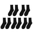 thumbnail image 2 of Black Socks 5pc Women's Socks Ruffle Cuff Casual Socks Cute and Comfortable Knitted Ruffled Socks for All Seasons, 2 of 6