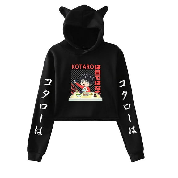 Kotaro Lives Alone Hoodie Sweatshirt for Girls Cat Ear Crop Top Male Manga Women Casual Streetwear