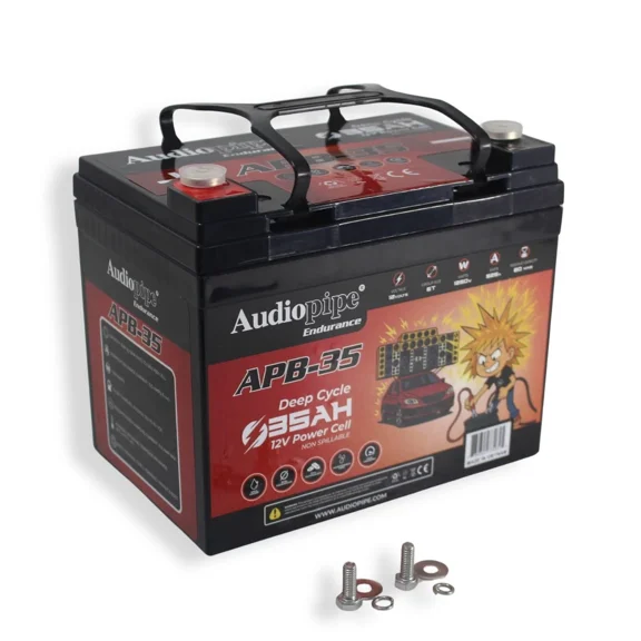 Audiopipe APB-35 12V 35Ah AGM Deep Cycle Power Cell Battery