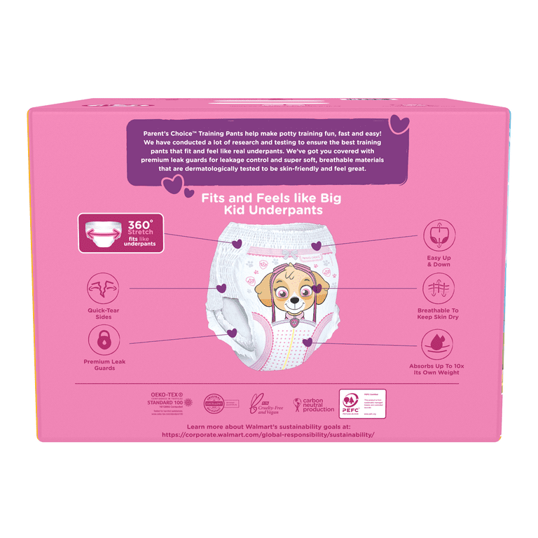 Parent's Choice Girls Training Pants 2T/3T, 94 Count, 46 OFF