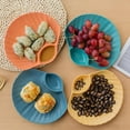 thumbnail image 2 of 4pcs Shell Shape Plate Stable Placement Stackable Design Plates for Fruits Snacks, 2 of 7