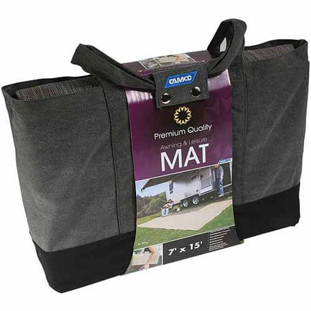 Camco 7 X 15 Rv Awning Leisure Mat Gray With Canvas Bag 42812