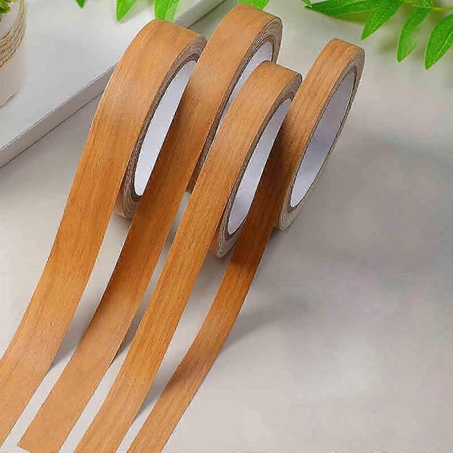 Wood Grain Wallpaper Edge - Peel and Stick, Removable and Waterproof, for Bathroom Mirror Frames, 11.8cm Wide, 10m Long