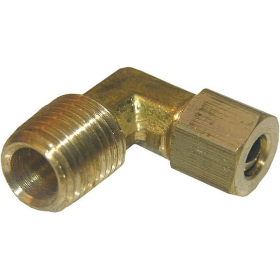 LASCO 17-6911 1/4-Inch Compression by 1/4-Inch Male Pipe Thread Brass 90-Degree Ell/Elbow