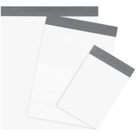 Manufacturer Varies Expansion Poly Mailers, 13"x16"x4", White, PK100 39UL13