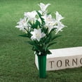 thumbnail image 2 of OakRidge Easter Lily Memorial Bouquet Silk Floral Indoor/Outdoor Décor, 23” High, Set of 2, 2 of 3