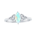 thumbnail image 5 of Rosec Jewels Ethiopian Opal Promise Ring with Celtic Knot (AAA Quality) - Marquise Opal Diamond Ring for Women - with Jewelry Box, 18K White Gold, US 8.50, 5 of 10