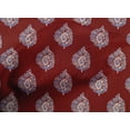 thumbnail image 4 of oneOone Cotton Poplin Maroon Fabric Leaves & Floral Block Sewing Material Print Fabric By The Yard 42 Inch Wide, 4 of 4