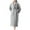 Gray, variant on Plus Size Thick Fleece Robe for Women Long Sleeve Solid Color Warm Bathrobe with Pockets Ruffled Trim Cozy Soft Sleepwear for Winter Fall