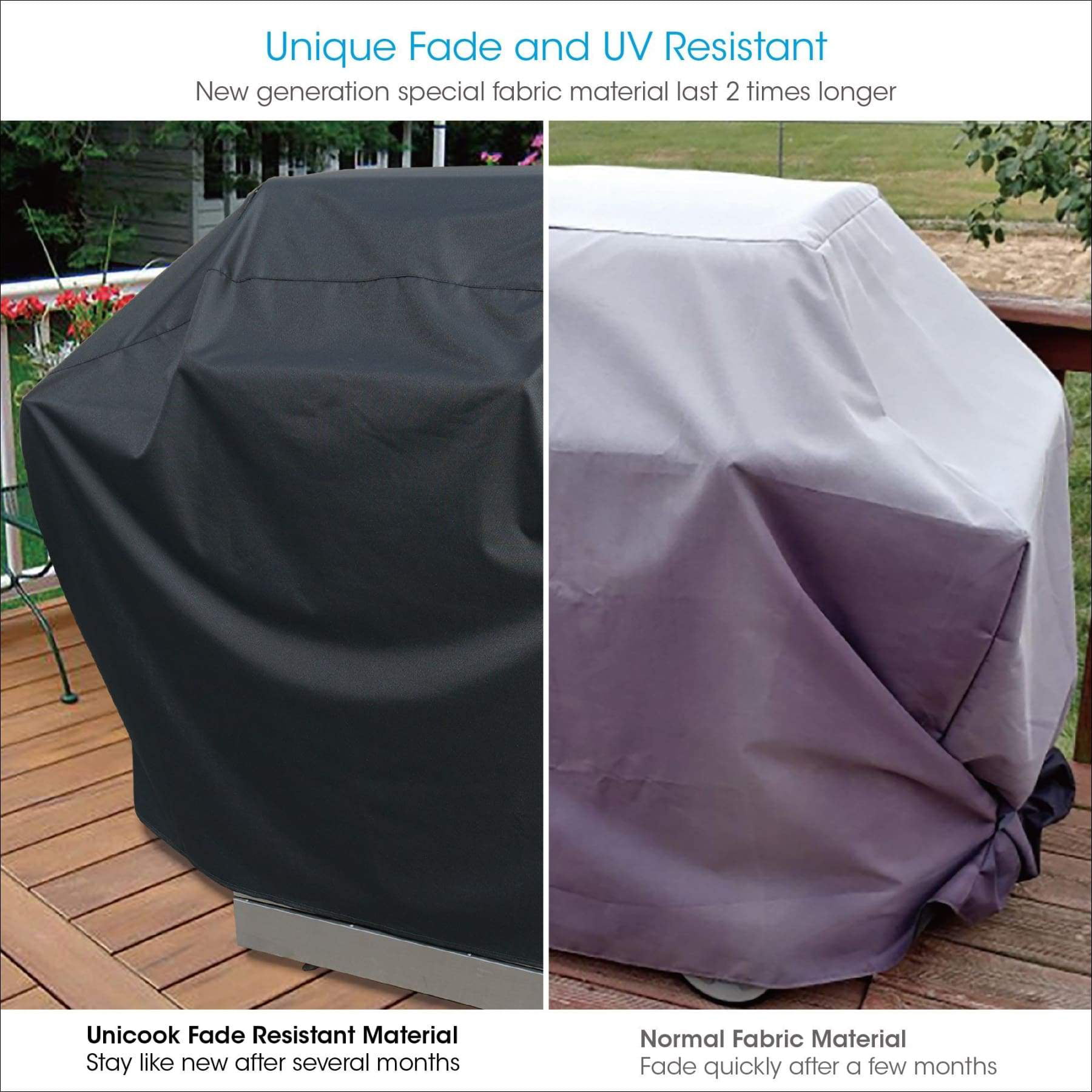 SunPatio Waterproof Grill Cover 50 Inch Black Outdoor Heavy Duty Barbecue Cover All Weather Protection for Weber Char-Broil Nexgrill Grills and More UV and Fade Resistant 