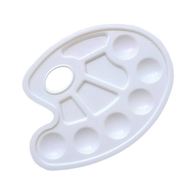 Painting Tray 3 Pieces White 10 Wells Plastic Paint Palettes |Washable  Thumb Hole Painting Tray for Acrylic Oil Craft, DIY Art | Watercolor  Painting