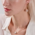 thumbnail image 5 of Humble Chic Rose Gold Druzy Threaders - Boho Glitter Long Drop Earrings for Women, 5 of 9
