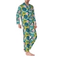 thumbnail image 2 of Vsdgher Tropical Floral Mens Pajama Set, Soft Warm Long Sleeve Sleepwear, Cozy Button-Down Pjs for Men-X-Large, 2 of 7